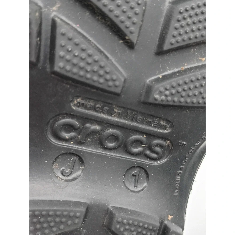 Crocs Kids Handle It Rain Boot Black J1 Waterproof Pull-On Boots